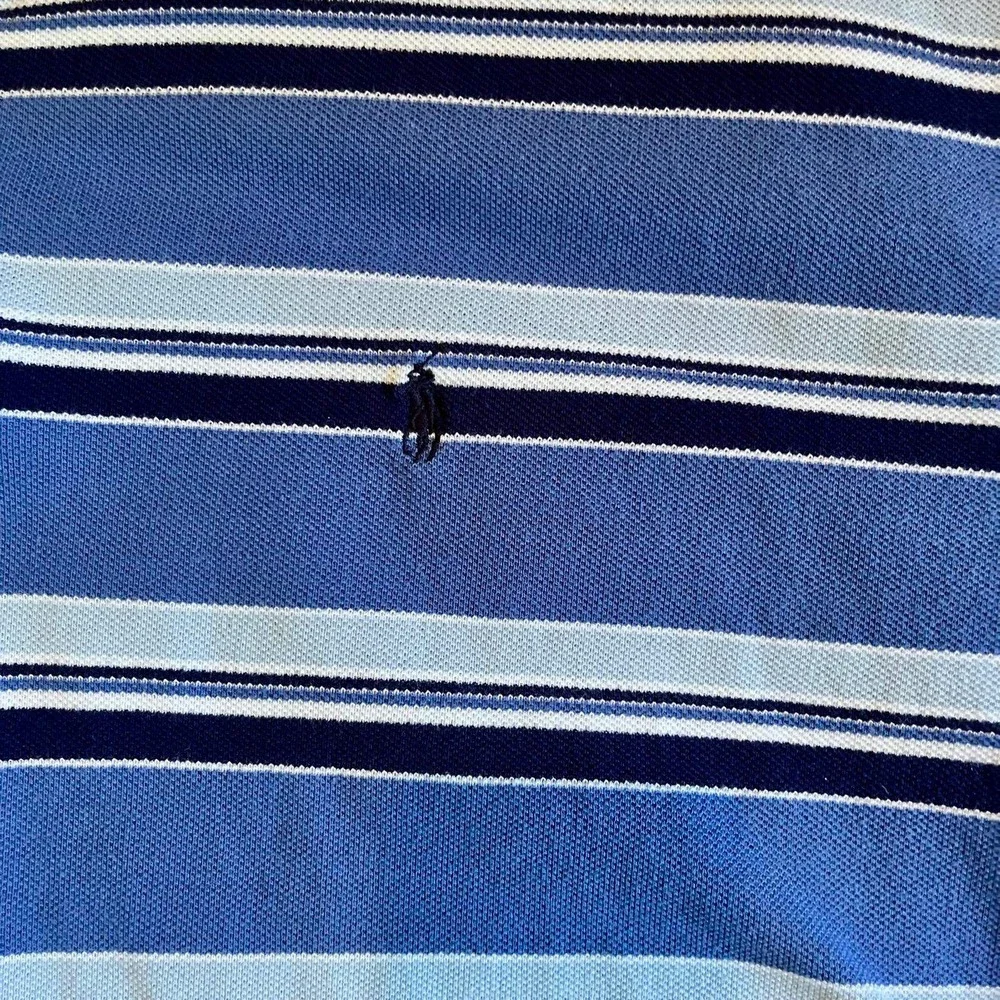 Polo Ralph Lauren Mens XXL Blue Striped Short Sleeve Polo Shirt Cotton Classic